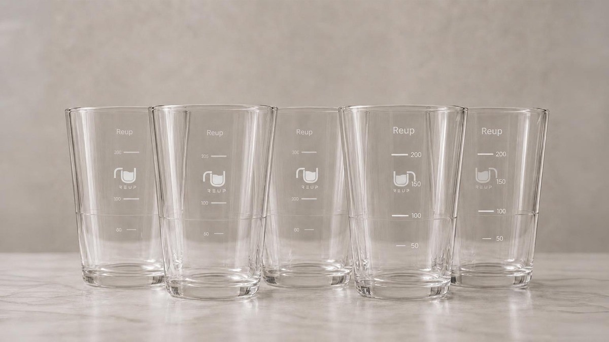 Clear Durable Heat-Resistant reUP Ecozen Cups – Set of 5