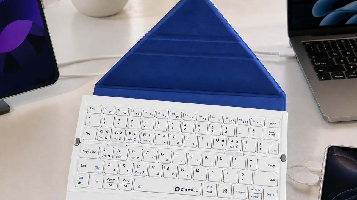 [初公開] いつでもどこでも使える、スマートな折りたたみ式Bluetoothキーボード＆スタンド！