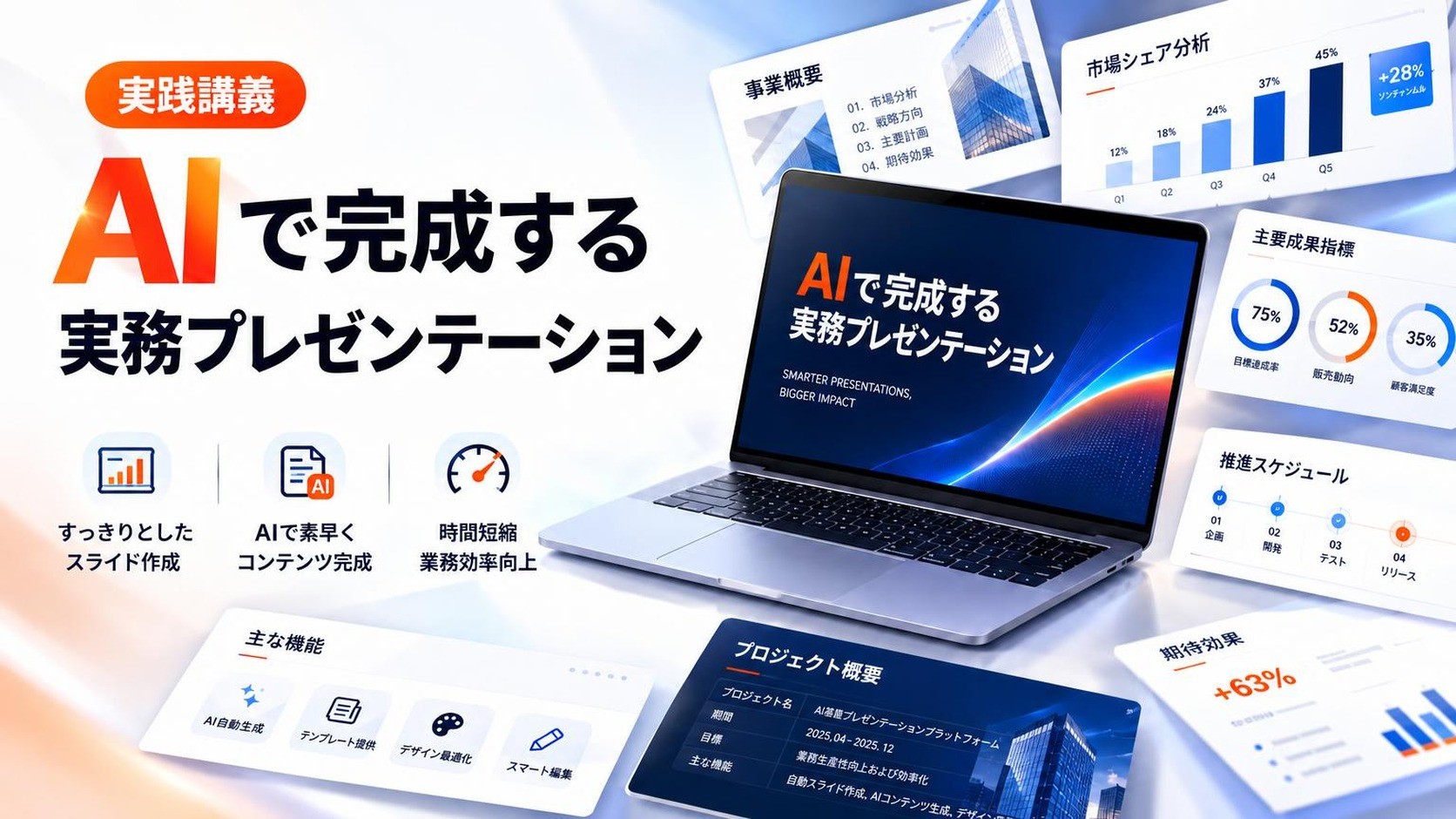AIで会社専用PPTを自動作成、デザイン不要で簡単！