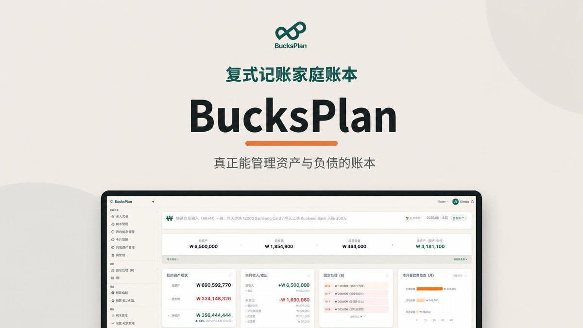 10年资深会计ERP开发者打造，真正的复式记账家用账本〈BugsPlan〉